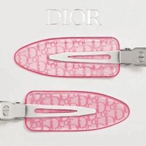 Flash Sale⏰Dior Pink Monogram Hair Clips with DIOR Pouch